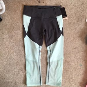 Grey and Mint green capri leggings